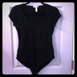Women’s black short sleeve bodysuit